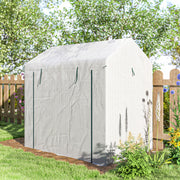Two-Room Walk-In Greenhouse with Roll-Up Door & Mesh Windows – 140 x 200cm Outsunny