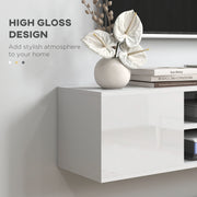 Wall Mounted TV Unit with Storage Shelves and Cable Management for TVs up to 60 Inch White