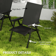 Set of Two Black Folding Outdoor Chairs Lightweight and Portable by Outsunny
