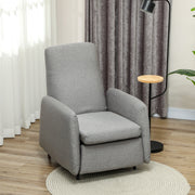 Grey Fabric Push Back Recliner Armchair With High Back and Leg Rest by HOMCOM