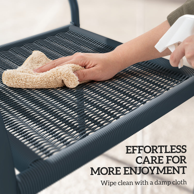 Set of 4 Stackable Rattan Effect Garden Chairs with Armrests Weather Resistant by Outsunny
