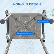 Height Adjustable Aluminium Bath Seat with Sturdy Frame by HOMCOM AOSOM