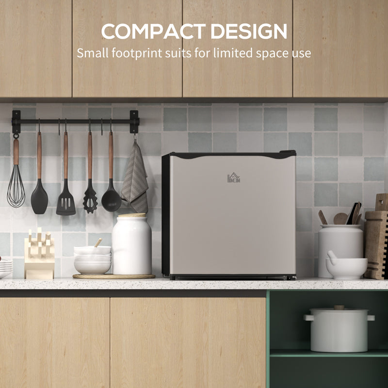 35L Mini Freezer Adjustable Temperature -24 to 14 Degrees Farenheit Silver by HOMCOM