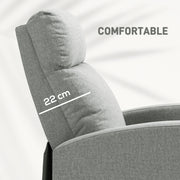 Grey Push Back Recliner Armchair with Footrest 135Â° Adjustable by HOMCOM