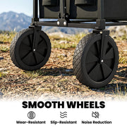 Festival Trolley for Camping and Outdoor Events with Folding Frame and Cup Holders Black Outsunny