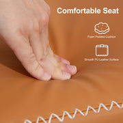 PU Leather Shoe Storage Bench With Padded Seat and Hidden Compartment, Brown