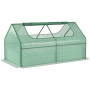 Raised Metal Garden Bed With Greenhouse Cover For Growing Vegetables And Herbs Green