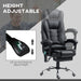 Black Heated Massaging Executive Swivel Office Chair with Adjustable Recline and Footrest by Vinsetto