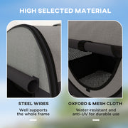 Black Folding Fabric Soft Pet Crate 46L x 36W x 41H cm by Pawhut