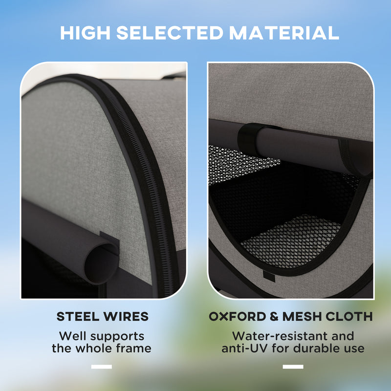 Black Folding Fabric Soft Pet Crate 46L x 36W x 41H cm by Pawhut