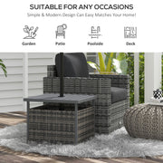 Outsunny Outdoor Rattan Wicker Coffee Table w/ Umbrella Hole Suitable for Garden Garden AOSOM