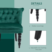 Velvet Wingback Accent Chair with Wooden Legs for Living Room or Bedroom Green
