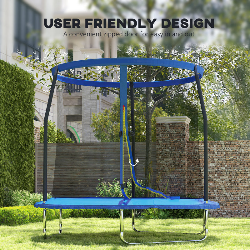 8ft Outdoor Trampoline with Safety Net and Padded Edge Cover by SPORTNOW AOSOM
