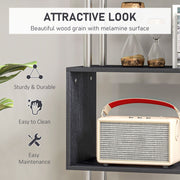 Black 5 Tier S Shape Bookcase Modern Freestanding Shelf For Home Office Or Living Room