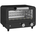 12L Mini Toaster Oven With Timer And Adjustable Heat Ideal For Small Kitchens Black AOSOM