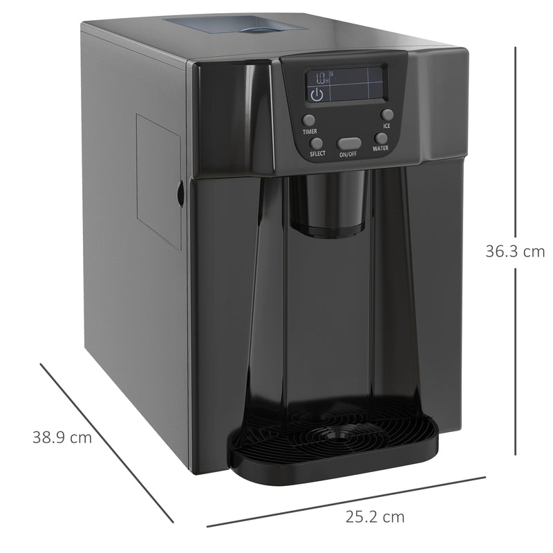 Countertop Ice Maker and Water Dispenser with 3L Tank and Fast Cube Making Black