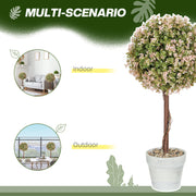 Set of 2 Artificial Murraya Plants 60cm Cream White for Indoor Outdoor Decor by HOMCOM