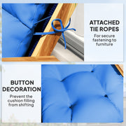 Blue Padded Outdoor Seat Cushion 115 x 56 cm by Outsunny