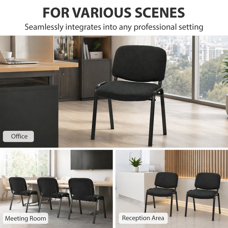 Stackable Office Visitor Chair for Easy Storage and Clutter-Free Workspace Black
