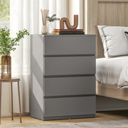 Chest of Drawers with 4 Spacious Handleless Storage Drawers for Bedroom Organisation Grey AOSOM