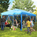 Blue 6x3m Pop Up Gazebo with Mesh Walls and Carry Bag for Events and Parties by Outsunny