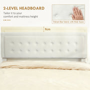 King Size Ottoman Storage Bed Cream White - storage open