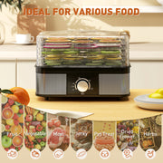 5 Tier Stainless Steel Food Dehydrator with Adjustable Temperature for Snacks and Jerky Black AOSOM