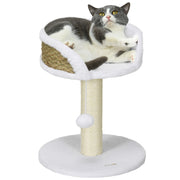 Tall Cat Tree Tower with Platforms and Scratching Posts for Indoor Cats, White