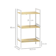 Three Tier Bamboo Storage Shelf Adjustable Freestanding Unit for Home or Office by Homcom