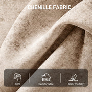 Close-up of the accent chair's soft chenille fabric texture