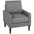 Dark grey Homcom accent chair on a white background with black tapered legs