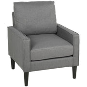Dark grey Homcom accent chair on a white background with black tapered legs