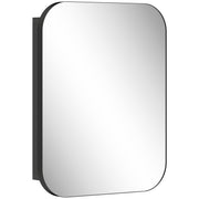 Bathroom Wall Cabinet with Mirror and Adjustable Shelves for Small Spaces 40x10x51cm,  Black Homcom