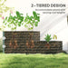 Light Green Two Tier Galvanised Steel Garden Planter for Outdoor Plants by Outsunny