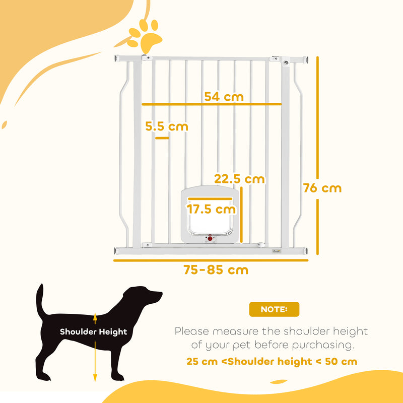 Adjustable dog gate with cat door dimensions diagram