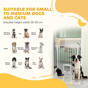 Adjustable dog gate cat door lock mechanism close-up