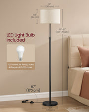 Dimensions diagram showing the floor lamp's 30 cm shade, 24 cm shade height and 140-170 cm adjustable height
