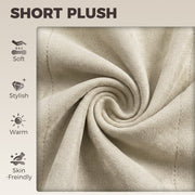 Close-up of the beige velvet-feel seat cushion stitching