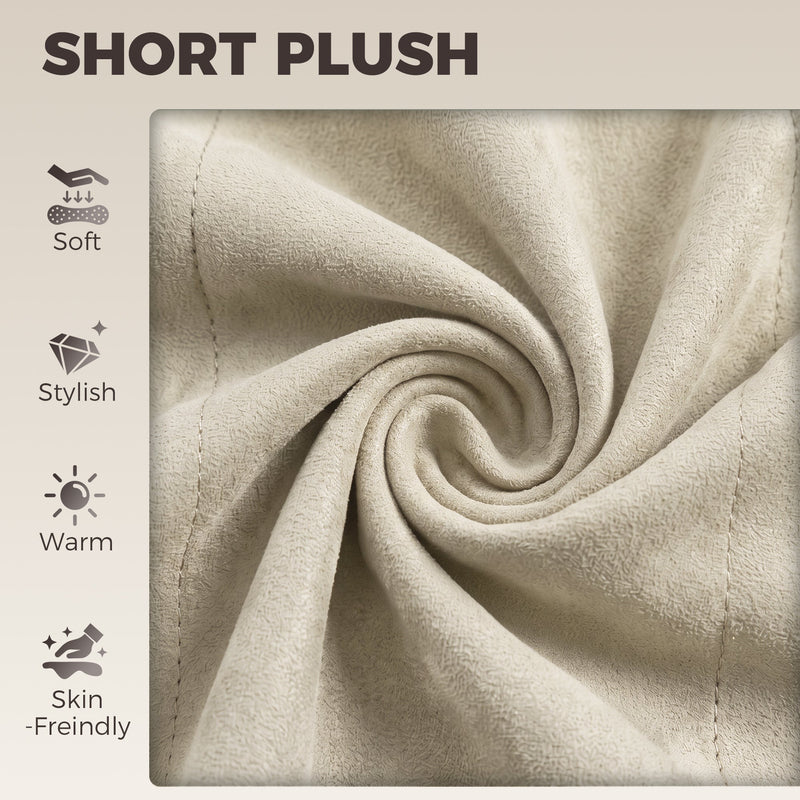Close-up of the beige velvet-feel seat cushion stitching