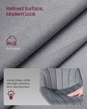 Close-up of the grey velvet fabric texture on the bar stool, showing the soft sheen and nap direction