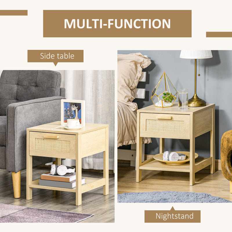 Bedroom Storage Set with 3 Drawer Chest and 2 Nightstands for a Calm Organised Space Natural Wood