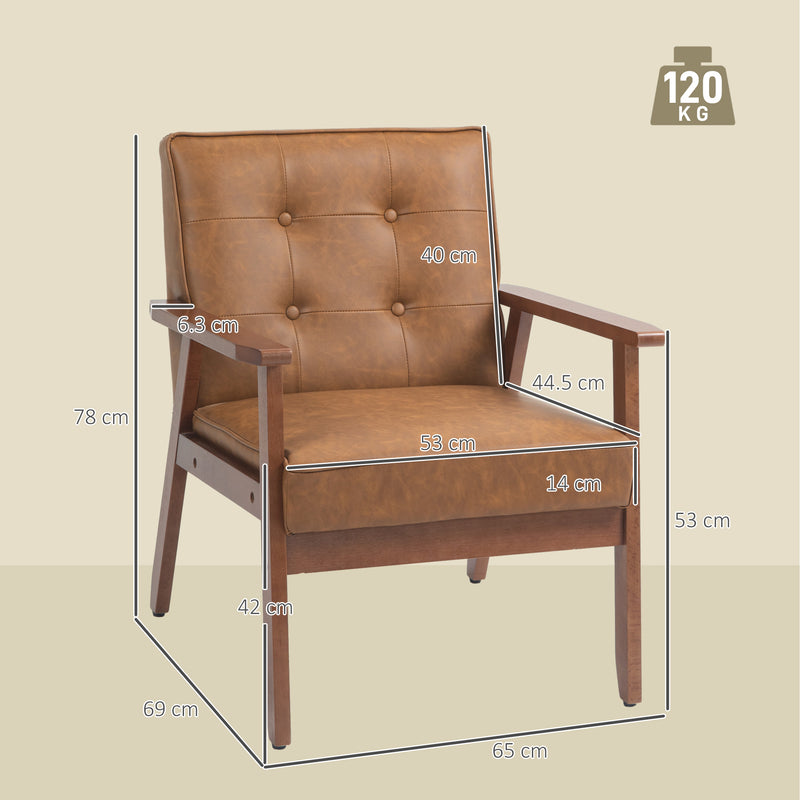 Lounge Chair with Supportive Cushion for Everyday Comfort Compact Design Brown