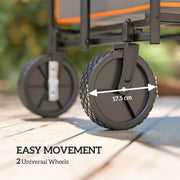 Grey and Orange 160L Folding Festival Trolley with Tailgate and Carry Bag