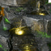 Dark Grey Garden Water Feature with LED Lights for Outdoor Decor by Outsunny