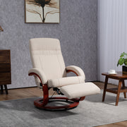 Reclining Swivel Armchair with Footrest for Relaxing at Home Office Use Beige