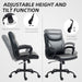 Black Faux Leather Executive Office Chair with Adjustable Height and Swivel Wheels by HOMCOM