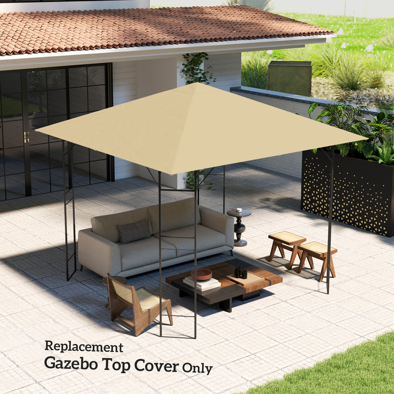 Beige 3m x 3m Gazebo Canopy Replacement Cover Water Resistant with UPF30+ by Outsunny