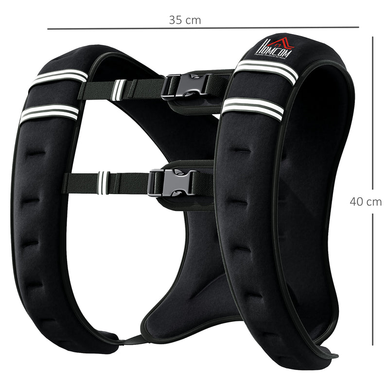 5kg Weighted Running Vest With Adjustable Straps and Reflective Safety Strips Grey AOSOM