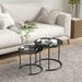 White Nesting Side Tables Set of 2 with Removable Tray Tops and Steel Frame