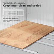 9x6 Metal Garden Storage Shed With Foundation Kit and Vents for Outdoor Organisation, Grey